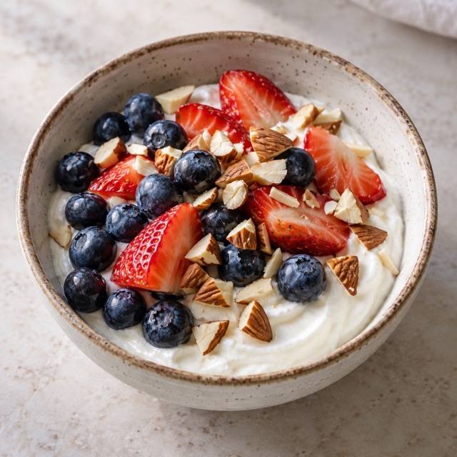 A berry yogurt bowl, one of Spike Kitchen’s meal ideas