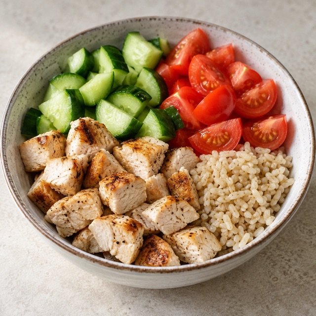 Lemon chicken and cucumber bowl from Spike Kitchen
